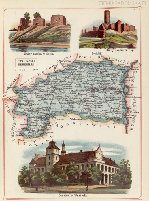 powiat-ilzecki-gubernia-radomska-Bazewicz-Atlas-geograficzny-illustrowany-Krolestwa-Polskiego
